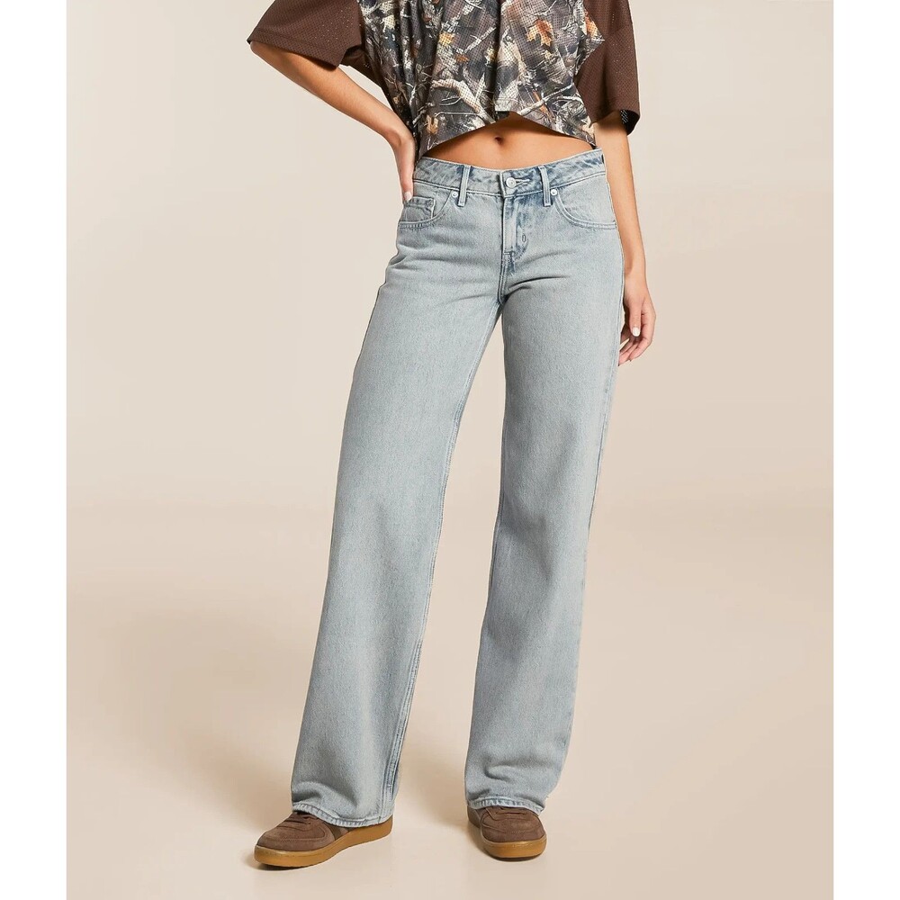 Levis Premium Womens Low Loose Denim Jeans 28 Blue Baggy Wide Leg Boho Y2K New